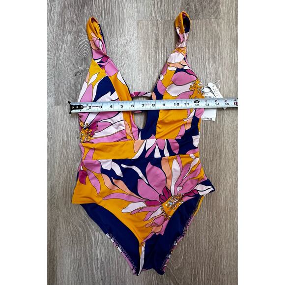 Trina Turk|Plunge Neck One Piece|Breeze‎ Floral|NWT|SZ 6 - Picture 4 of 8